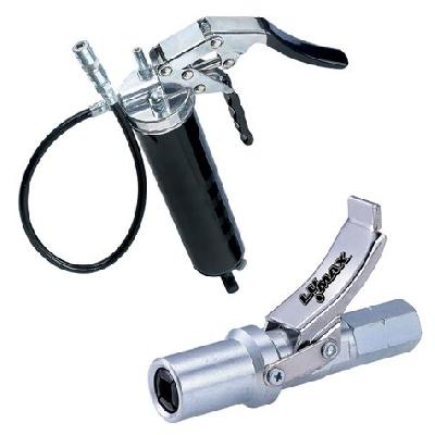 Quick release spring loaded grease gun coupler