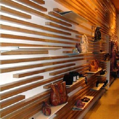Midfloor Slatwalls Wooden Shelves