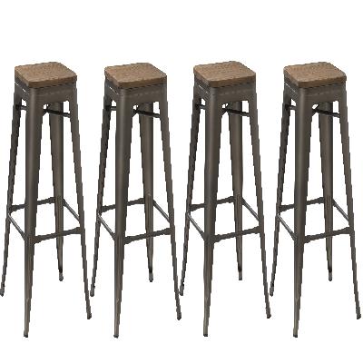 Mild Steel With Wooden Stool