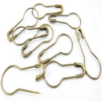 Pear Shaped Brass Safety Pins