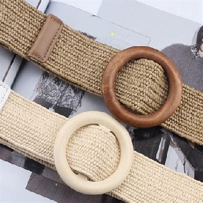 Wooden Round Belt Buckle