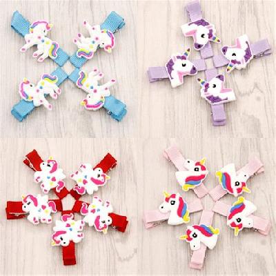 Glamyou Festivities Cute Unicorn 10pcs Bow Hairpin with Unicorn Clips for Baby Girl''''s