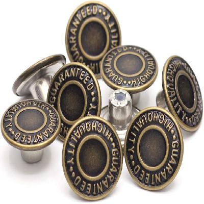 Round Brass Jeans Button