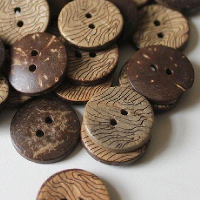 Brown Coconut Shell Wood Button
