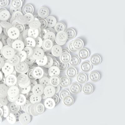 Round White Polyester Buttons