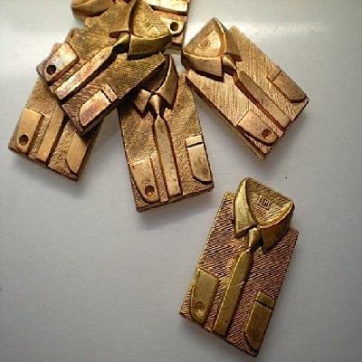 Silver Brass Shirt Clip