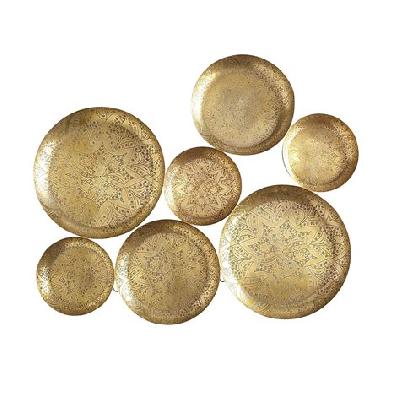 Metal Large Plate Gold and Silver