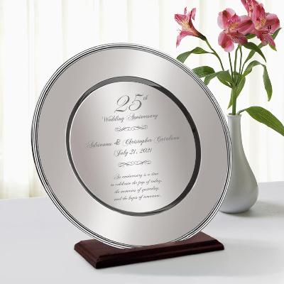 Silver Metal Plate with Velvet Box Trophy