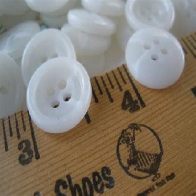 White Plastic Shirt Buttons