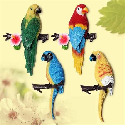 Green Parrots Outdoor Wall Hangings