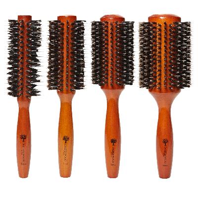 Round Hair Brush Wooden Look