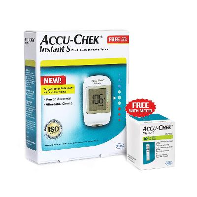 Accu Chek Gluco Meter With Free 10 Test Strips
