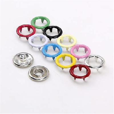 Multi Color Metal Button Prong Ring Snap