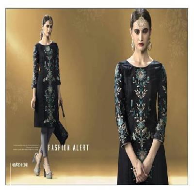 Two Tone Kurti With Embroidery Work