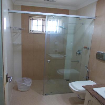 Sliding Glass Bathroom Partition