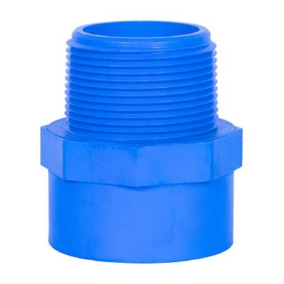 Blue threaded pipe fittings