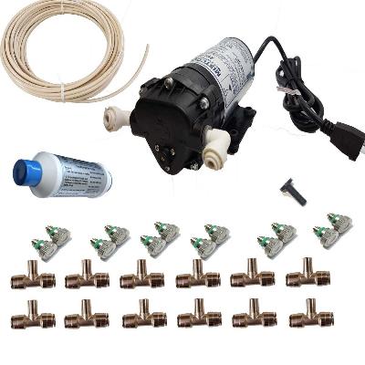 COOLMIST Mistcooling Misting System DIY Kit with 10 Nozzle, 10-Misting Tee and 1 End Plug