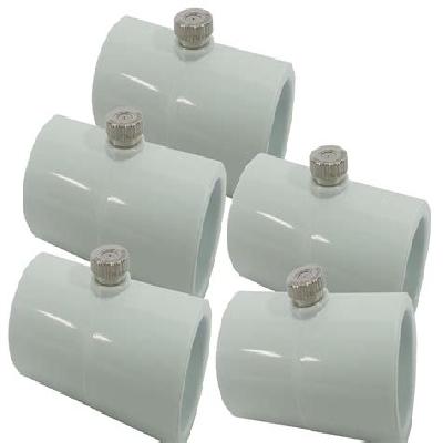 COOLMIST PVC Misting Tee with Nozzle 20 Pack with 1 Line End Plug (White)