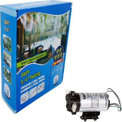 Sanatization Misting System 24 Nozzle With Pump And Digital Timer (Black)