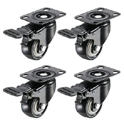 EQUAL 4 Inch Fixed Swivel Caster Wheels Heavy Duty 300kg Capacity, Pack Of 4, 2 Fix 2 Swivel