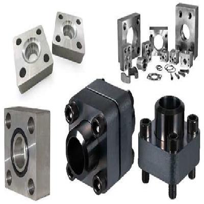 CNC Machine Mild Steel Square Flange Component