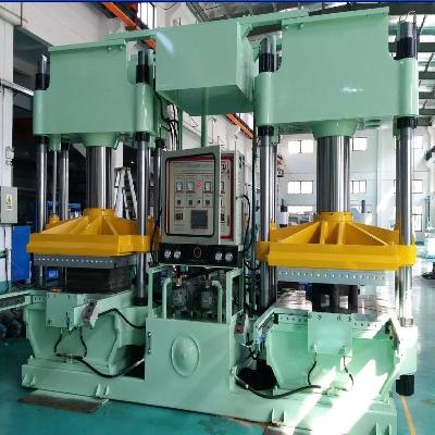 350 x 350 mm Double Station Hydraulic Rubber Compression Moulding Press, 100 Tons