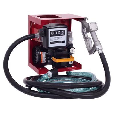 Flameproof barrel fuel transfer pump with meter