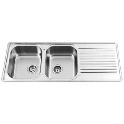 Double Bowl Kitchen Sinks with Single Drain