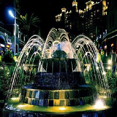 Fountain With Underwater Lights