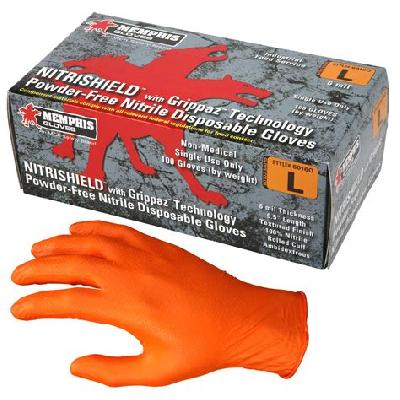 Orange Nitrile Disposable Gloves
