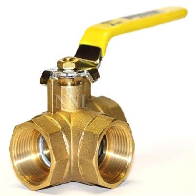 Three Way Brass Ball Valve