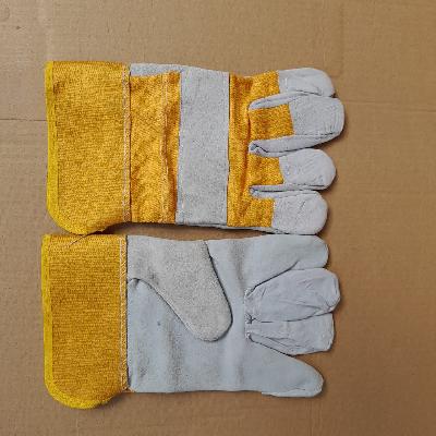 cotton leather hand gloves