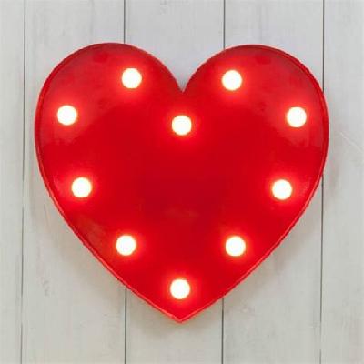 METAL  HEART SHAPE LED LIGHT