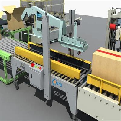 Carton Packing Line Conveyor Sealing And Label Printing