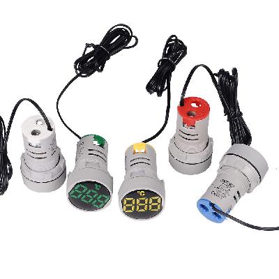 Temperature Indicator With Sensor, 22mm Panel Mount