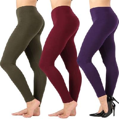 Plain Ladies Cotton Lycra Leggings