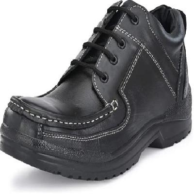 Synthetic Leather Black Steel Toe Safety Shoes