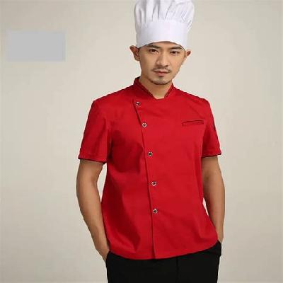Cotton Red And Black Chef Uniform