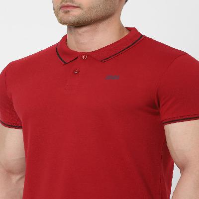 RED POLO NECK T-SHIRTS