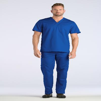 Men Blue Hospital Uniform Shirt