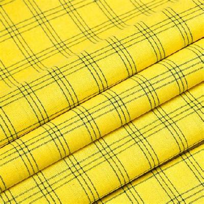 Yellow Check Corporate Uniform Fabric