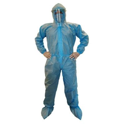 Disposable PPE Kit Coverall Suit With Heat Seam Sealed Blue Sitra Approved Tape