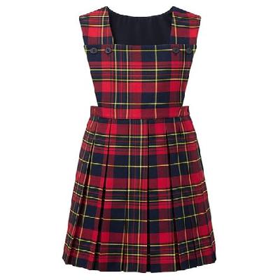 Light Blue Box Pleats Pinafore