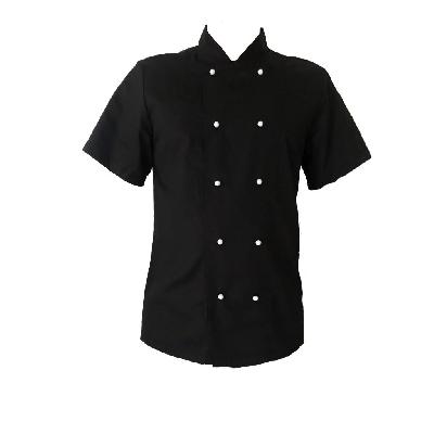 Uniforms Guru Full Snap Front Black Chef Coat