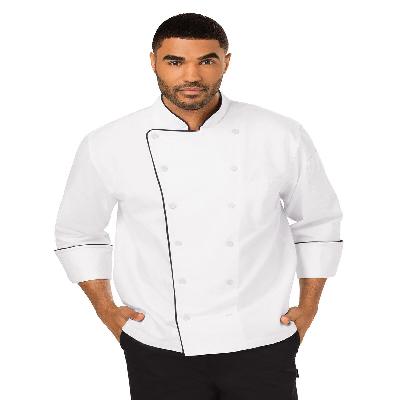 Uniforms Guru White Chef Coat With Black Pepin ( Unisex )