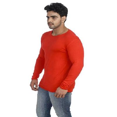 Mens Round Neck Cotton Lycra T Shirt