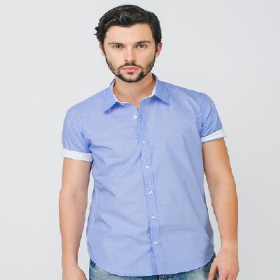 Sky Blue Half Sleeve Corporate Uniform shirt