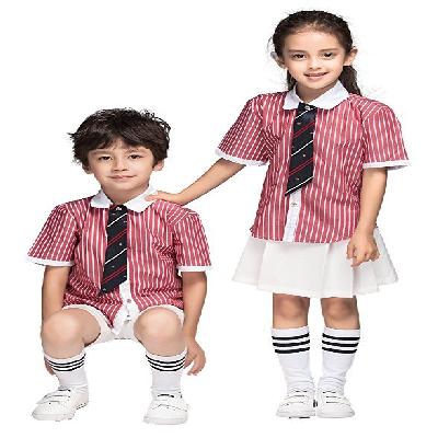 School uniforms for children, Red-Brown-4 checked