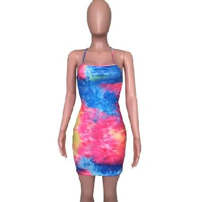 Girls Smoking Strap Dress - Dip Dyed