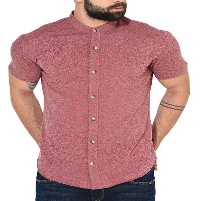 Men Half Sleeve Plain Shirt